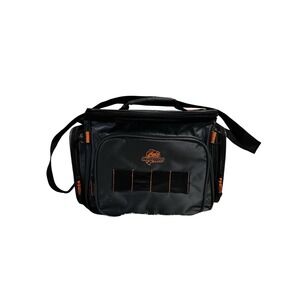 Okeechobee Fats Fishing Tackle Bag Gray Orange Medium Soft Side Shoulder Strap